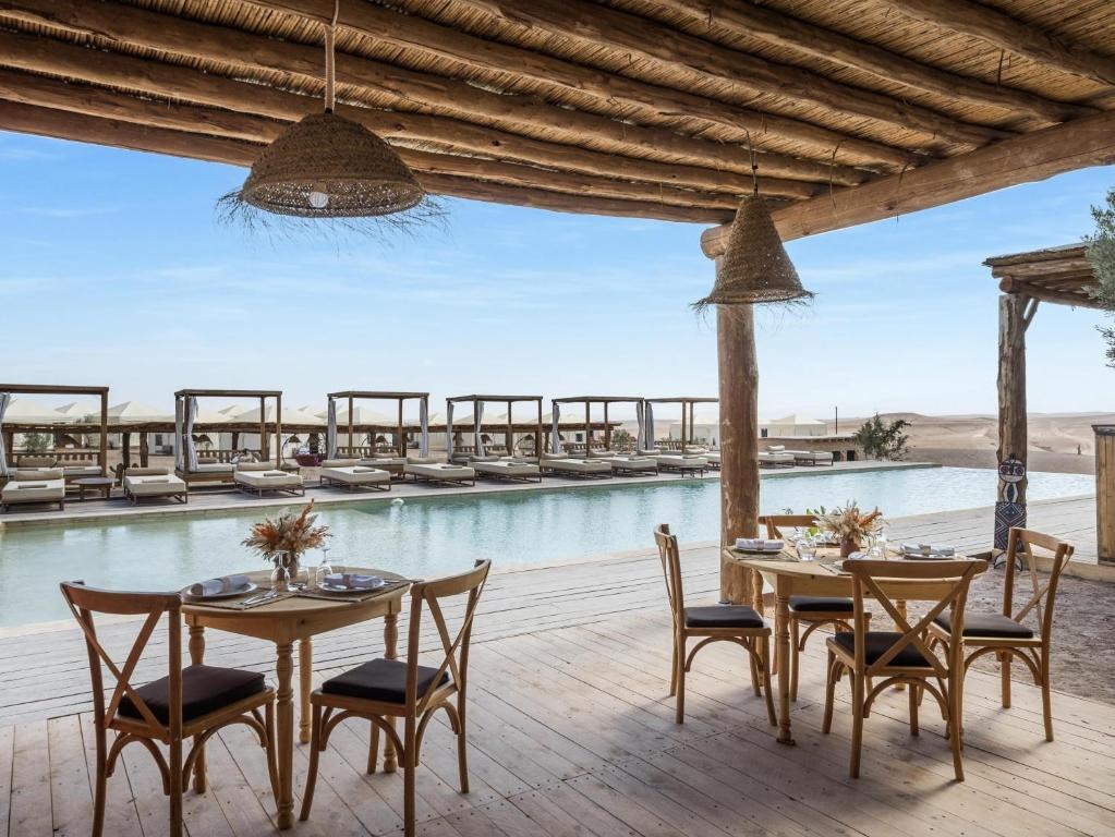 Espace commun et lounge des Terrasses d'Agafay